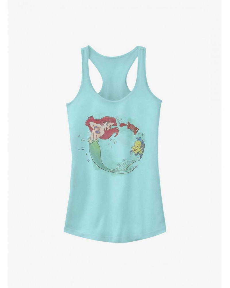 Disney The Little Mermaid Ariel, Flounder, and Sebastian Girls Tank $12.45 Tanks