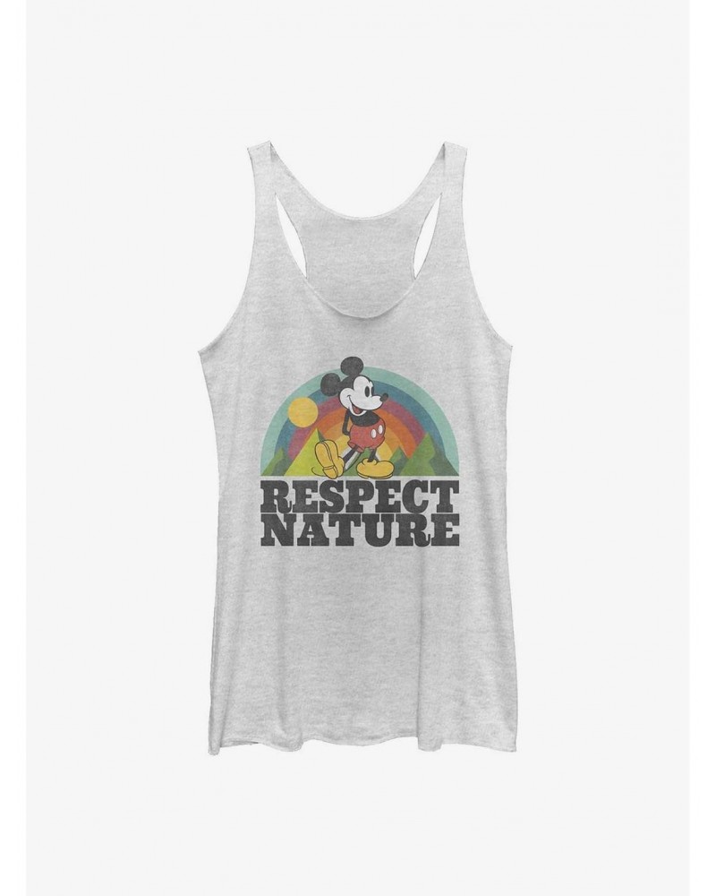 Disney Mickey Mouse Respect Nature Girls Tank - White Htr Color WHITE ...