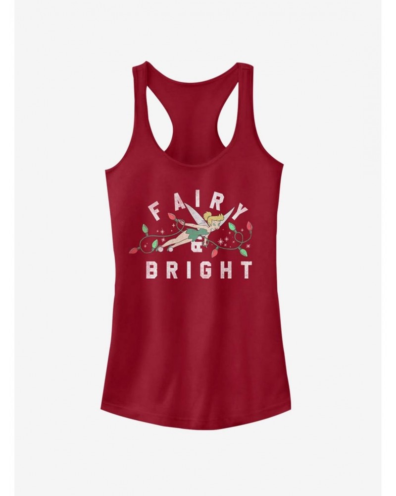 Disney Peter Pan Tinker Bell Fairy Bright Christmas Light Girls Tank $10.96 Tanks