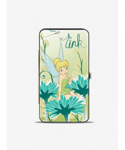 Disney Tinker Bell Tink Sitting On Flower Pose Hinged Wallet $9.20 Wallets