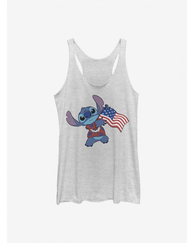 Disney Lilo & Stitch Tropical Stitch Flag Girls Tank Htr $8.03 Tanks