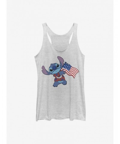 Disney Lilo & Stitch Tropical Stitch Flag Girls Tank Htr $8.03 Tanks